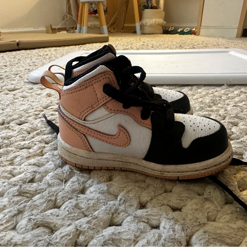 Jordan Black and Pink High-Top Sneakers